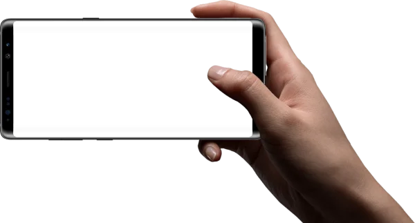 Hand Holding Horizontal Smartphone PNG Transparent