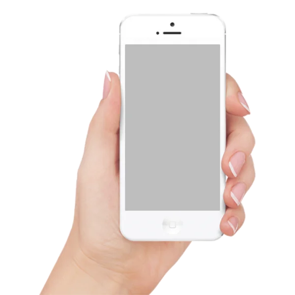Hand Holding White Smartphone PNG Transparent Background