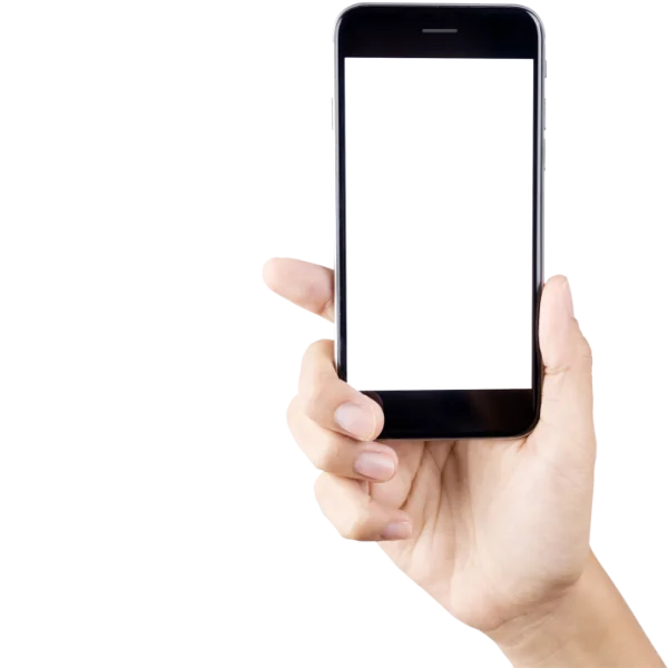 Hand Holding Black Smartphone PNG Transparent