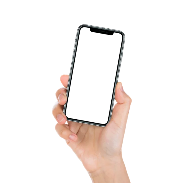 Hand Holding Smartphone Mockup PNG Transparent Background