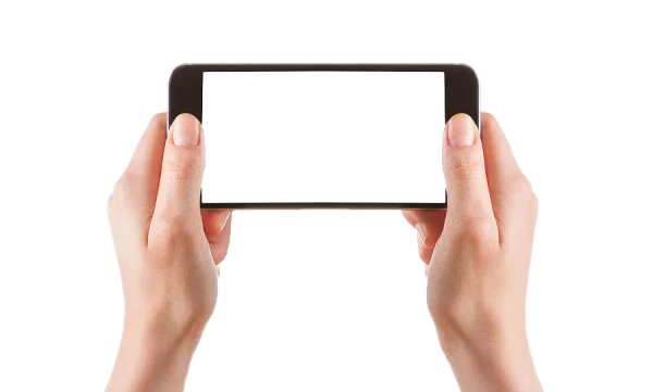 Hands Holding Horizontal Smartphone PNG Transparent