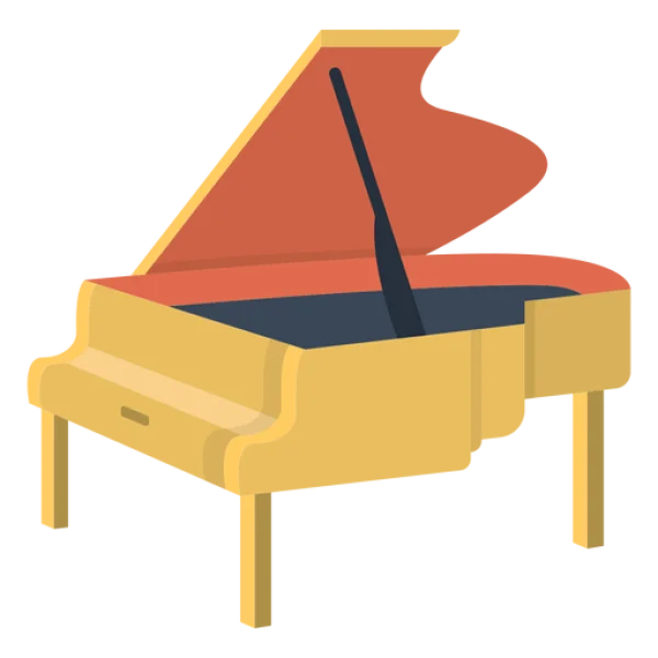 Stylized Grand Piano Icon PNG Transparent