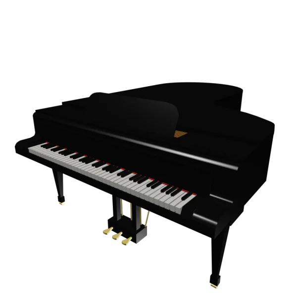 Black Grand Piano PNG Transparent Background