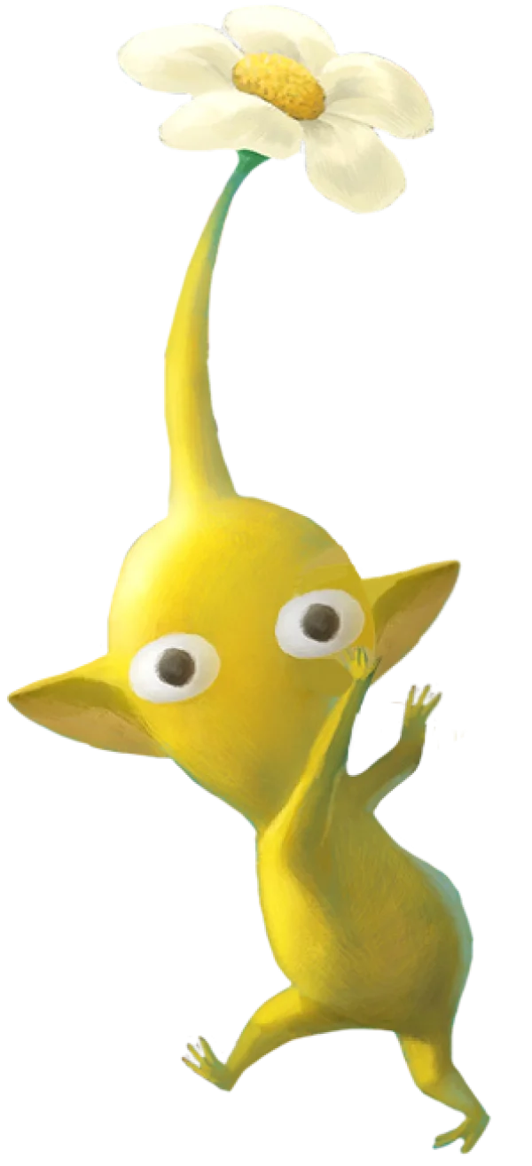 Yellow Pikmin with Flower PNG Transparent