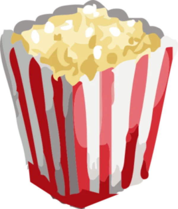 Popcorn in Striped Box PNG Transparent