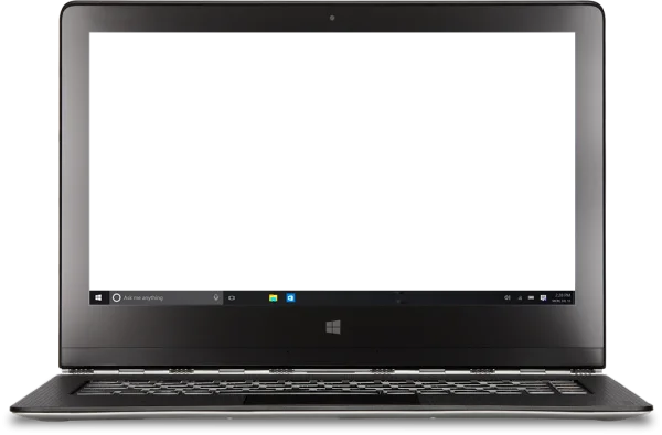 Open Laptop with Blank Screen Transparent PNG