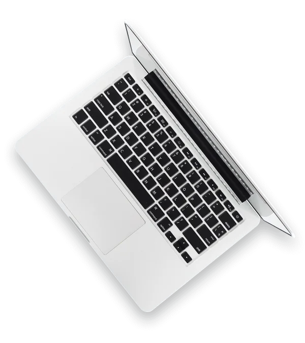 Modern White Laptop Top View PNG Transparent