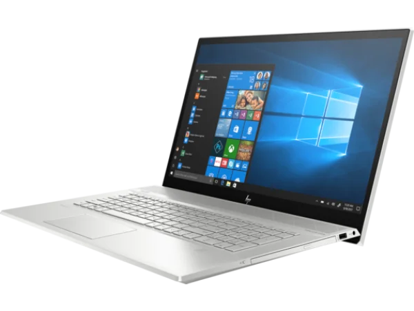 Silver Laptop with Windows 10 Display PNG