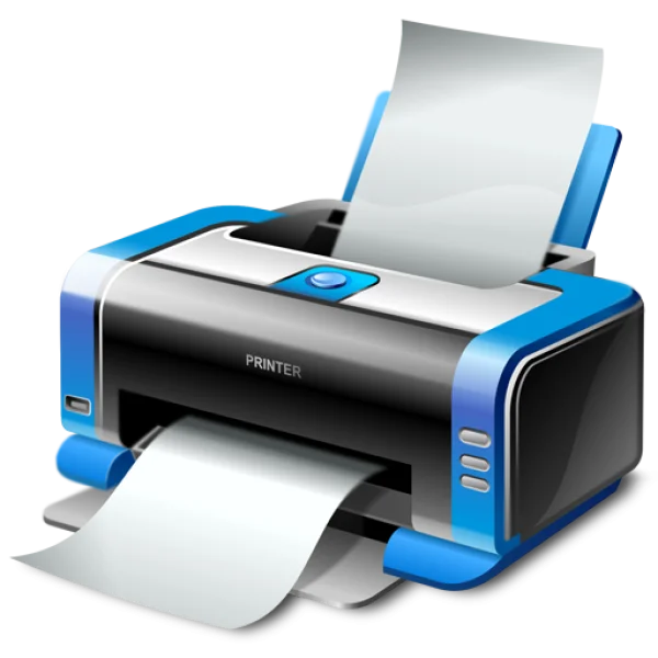 Modern Printer with Paper PNG Transparent Background