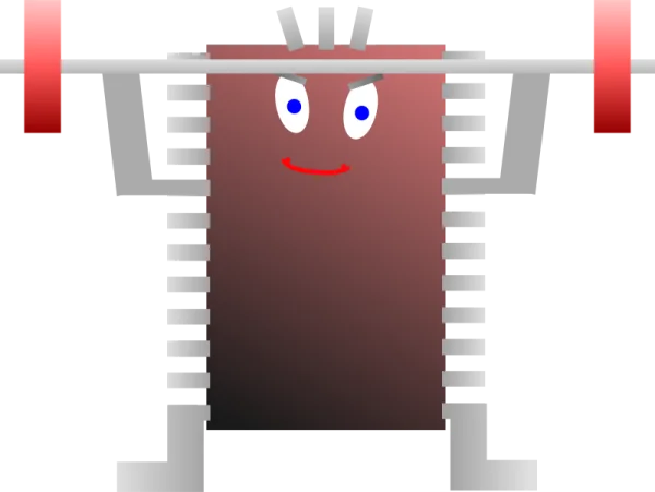Cartoon Computer Chip Lifting Barbell PNG
