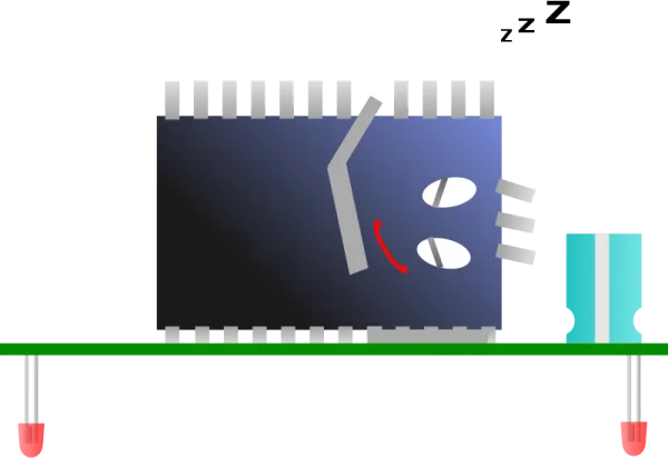Circuit Board with IC Chip and LEDs PNG Transparent