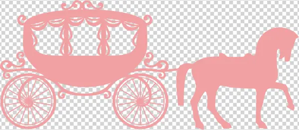 Pink Cinderella Horse Carriage Silhouette PNG