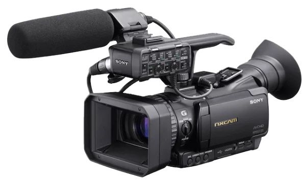 Professional Video Camera with Microphone PNG Transparent