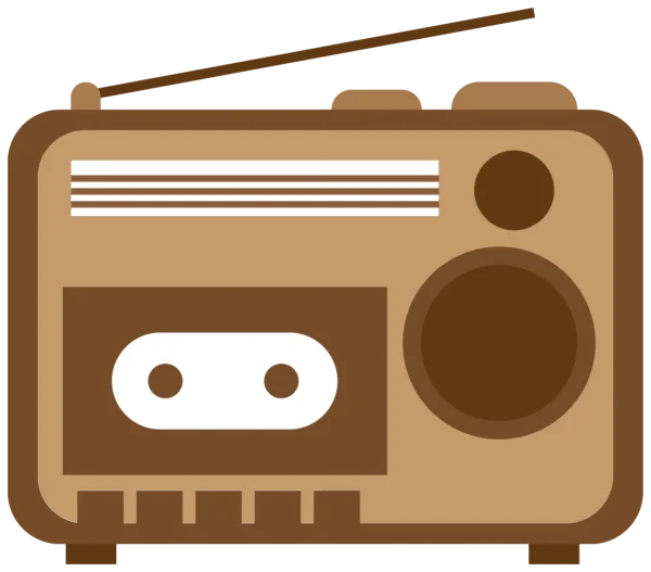 Retro Radio Cassette Player PNG Transparent Background