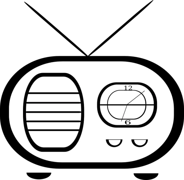 Vintage Radio Outline PNG Transparent Background