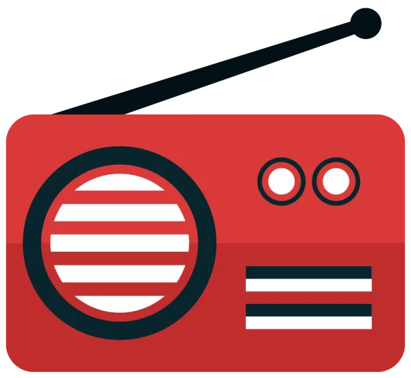 Red Flat Design Radio PNG Transparent Icon