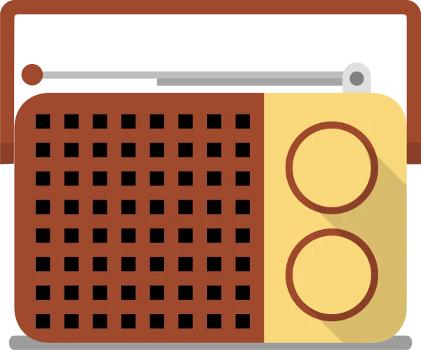 Flat Design Retro Radio PNG Transparent