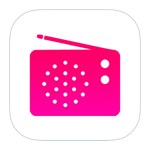 Pink Radio App Icon Transparent Background