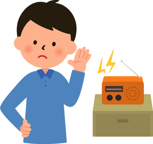 Man Struggling to Hear Radio PNG Transparent Background