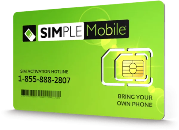SIMPLE Mobile SIM Card PNG Transparent Background
