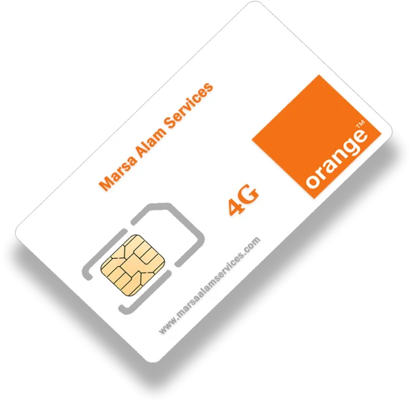 Orange 4G SIM Card Transparent PNG