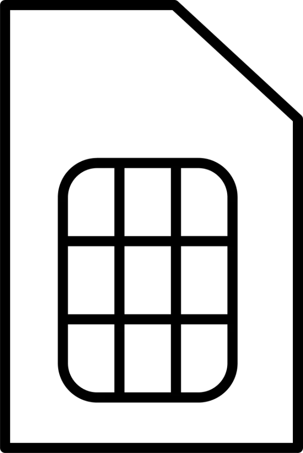 SIM Card Outline Icon PNG Transparent