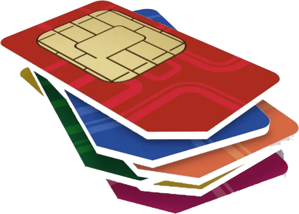 Stacked Colorful SIM Cards PNG Transparent