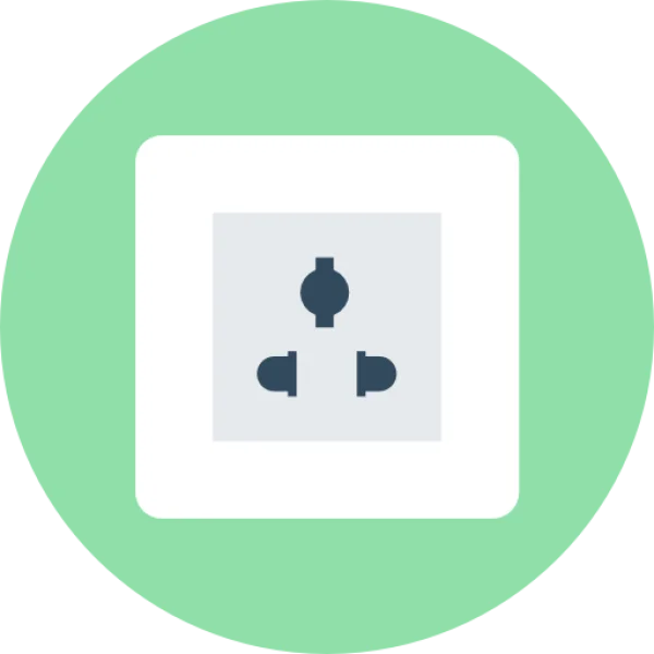 Three Pin Power Outlet Icon PNG
