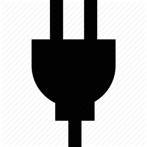 Black Electrical Plug Icon PNG Transparent