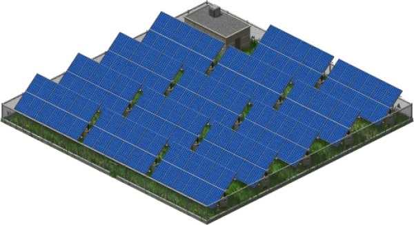 Isometric Solar Panel Farm PNG Transparent Background