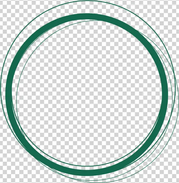 Dark Green Hand-Drawn Circle Frame PNG Transparent Background