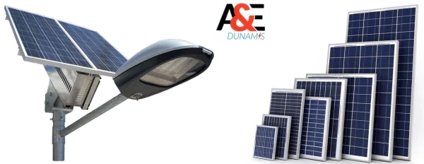 Solar Street Light and Panels PNG Transparent Background