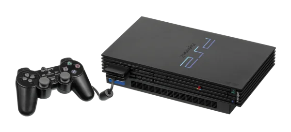 PlayStation 2 Console and Controller PNG Transparent Background