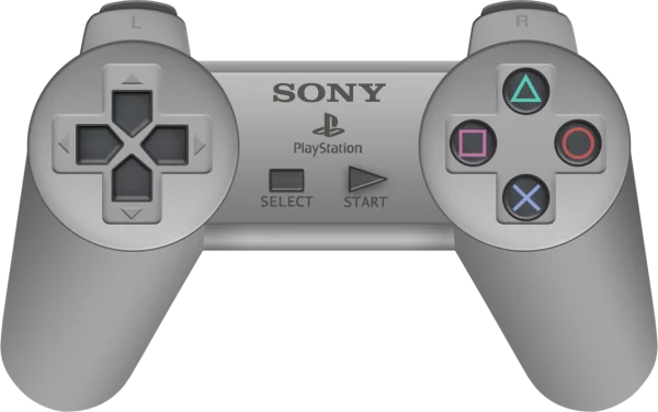 Classic PlayStation 1 Controller PNG Transparent Background