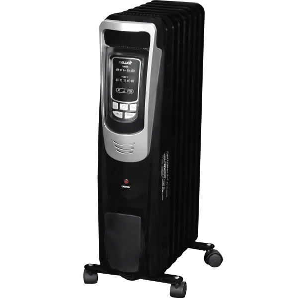Black Portable Oil-Filled Radiator Heater PNG