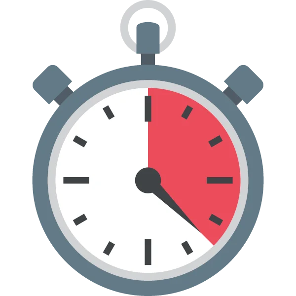 Stopwatch Icon with Red Time Interval PNG
