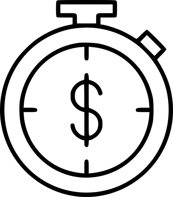 Transparent Stopwatch Dollar Sign Icon PNG