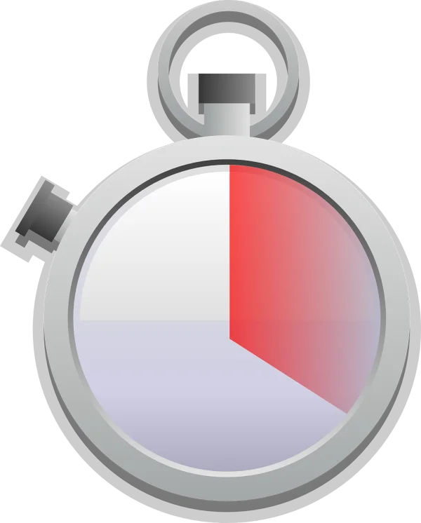 Stopwatch Timer Icon with Red Fill PNG
