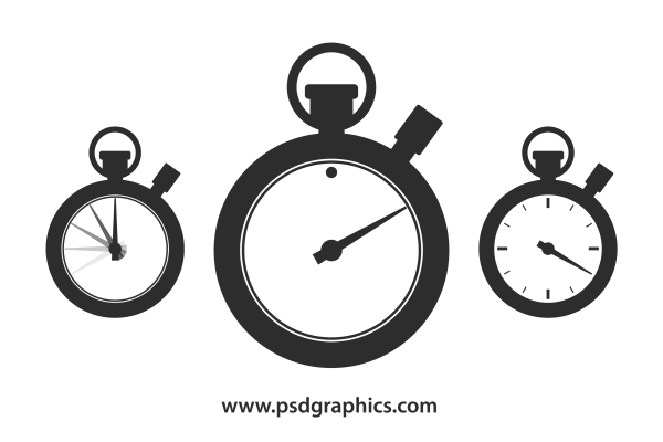 Three Stopwatch Icons PNG Transparent Background