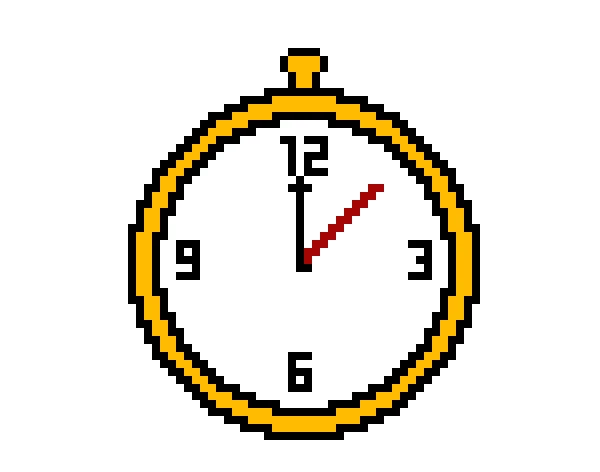 Pixel Art Pocket Watch PNG Transparent Background