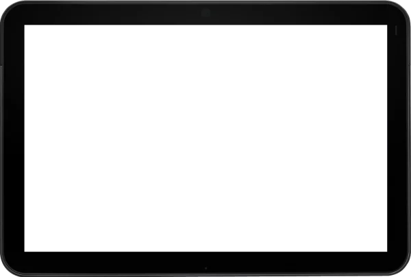 Modern Black Tablet Transparent PNG with Blank Screen