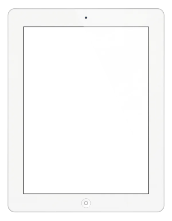 White iPad Device Transparent Background PNG