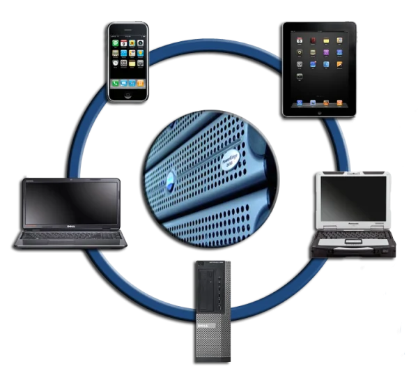 Server and Connected Devices Network PNG