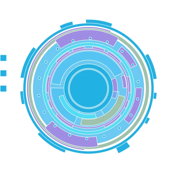 Blue Futuristic HUD Circle PNG Transparent