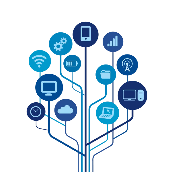 Digital Technology Network Tree PNG