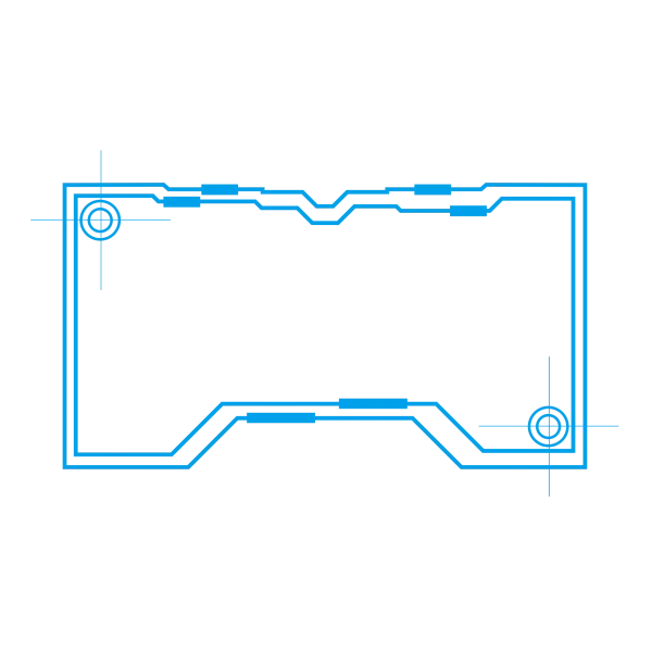 Blue Futuristic Tech Frame PNG Transparent Background