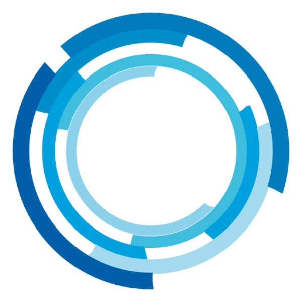 Abstract Blue Circle Segmented Design PNG