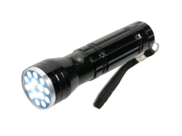 Black LED Flashlight PNG Transparent Background