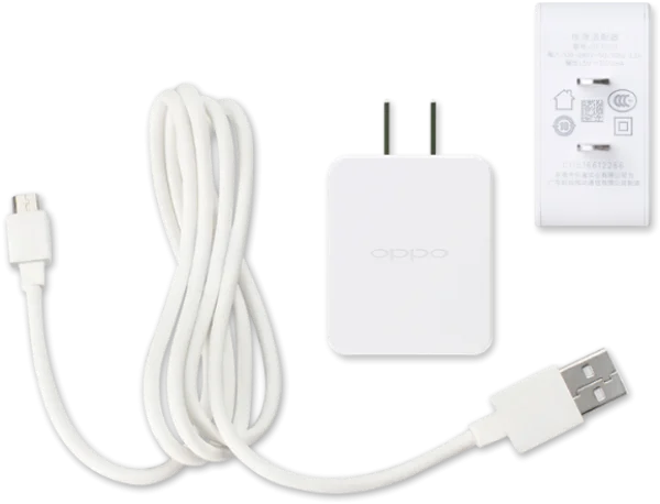 OPPO Phone Charger and USB Cable PNG Transparent Background