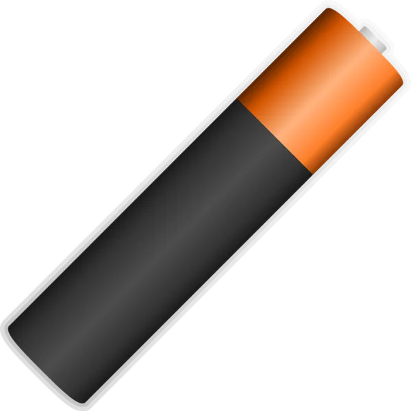 Orange and Black Battery PNG Transparent Background